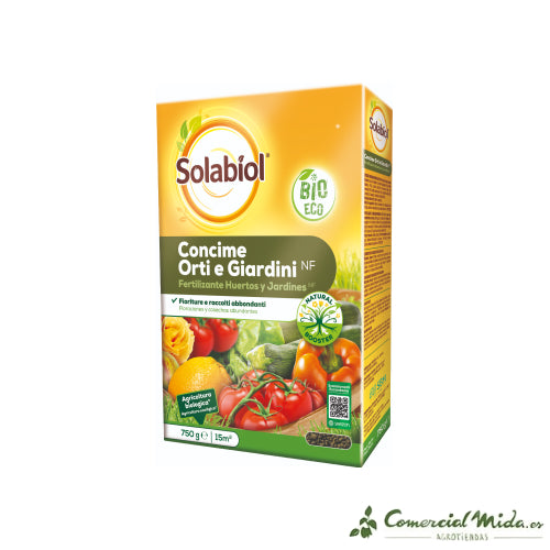 SOLABIOL FERTILIZANTE HUERTOS Y JARDINES 750G 