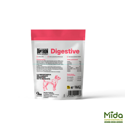 Parte trasera Quimunsa DIPTRON Snack Saludable Digestive Perro 150gr