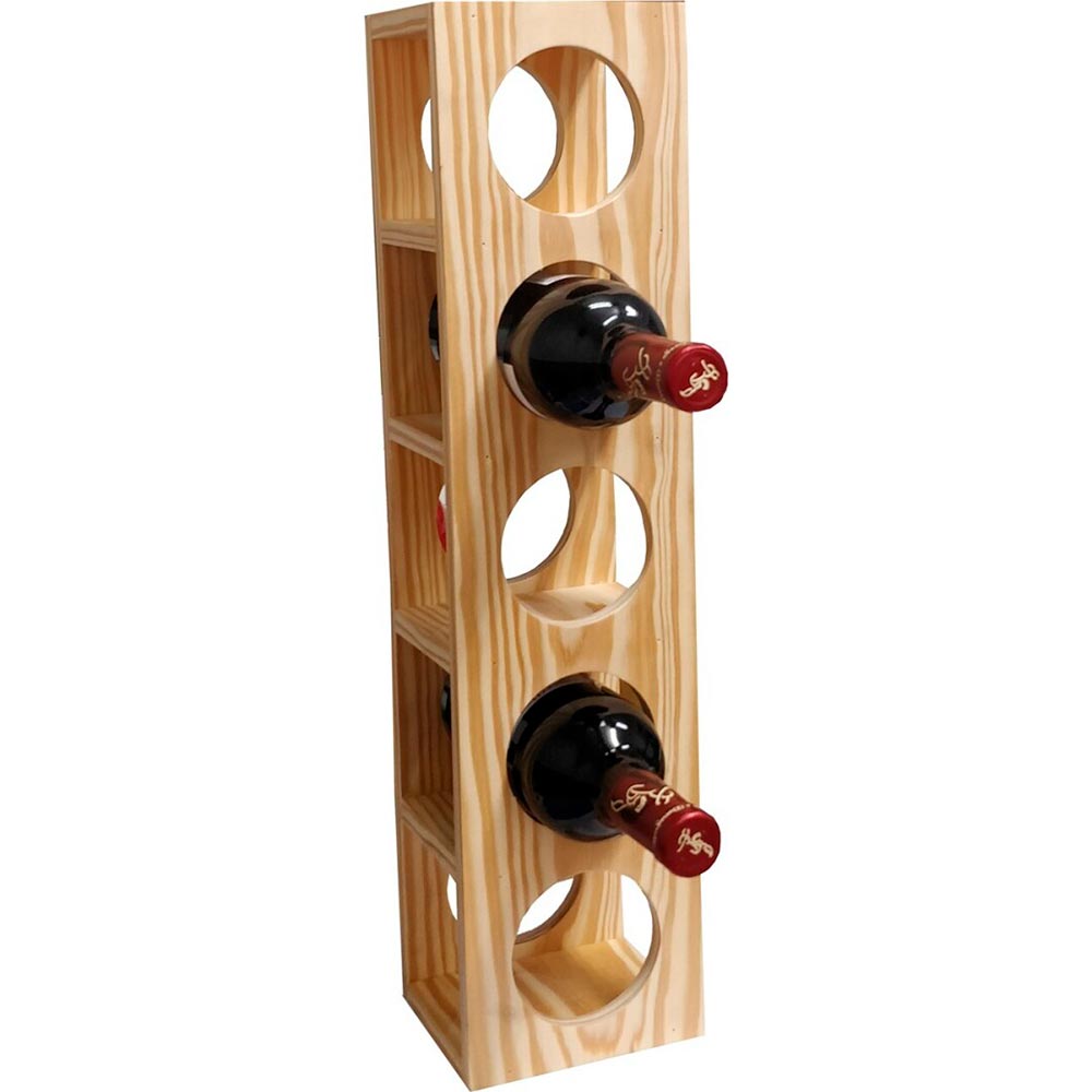 Botellero de vino de madera para 5 botellas de vino 
