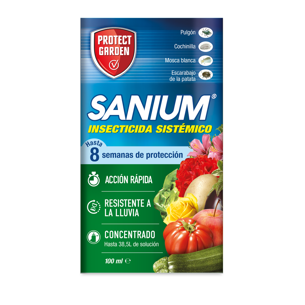 Vista frontal PG SANIUM CONCENTRADO Insecticida Sistemico Insectos Chupadores 100ml