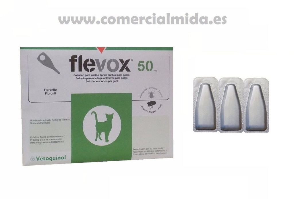 Caja 3 Pipetas FLEVOX para gatos anti pulgas y garrapatas
