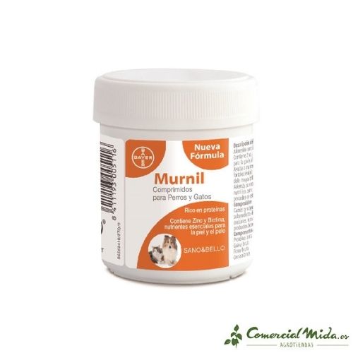 Suplemento vitamínico Murnil de Bayer para pelo y piel mascotas
