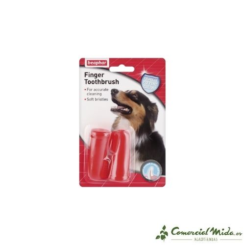 Cepillo dental para dedo de mascotas 2 unidades de Beaphar