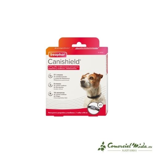 Collar antiparasitario para perro pequeño Canishield 1 unidad de Beaphar 