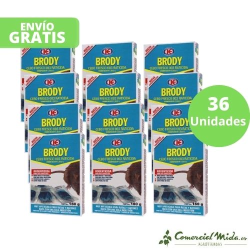 Brody Cebo Fresco 003 Raticida Brodifacoum 150 gr pack de 36 unidades