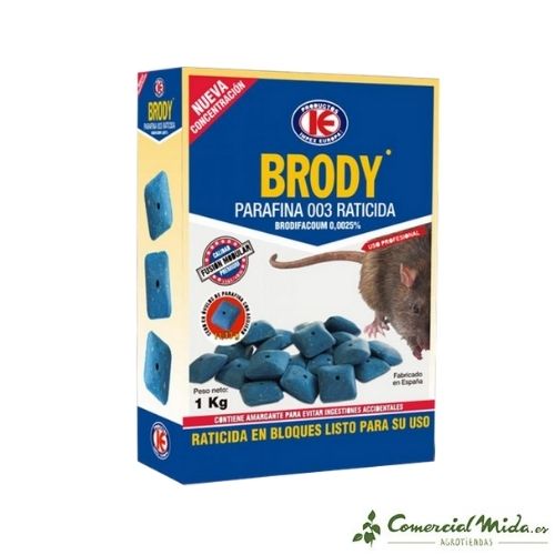 Brody Parafina Raticida Óvulos 11/13 gr 1kg