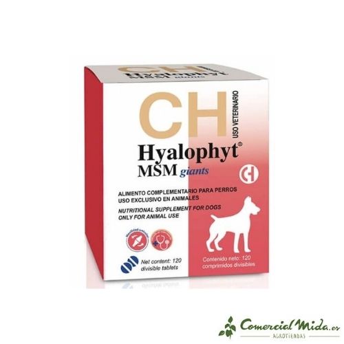 Hyalophyt MSM Giants Chemical Iberica condroprotector para perros gigantes 120 comprimidos