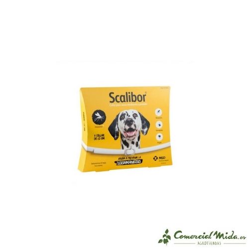Collar Scalibor anti pulgas, garrapatas y mosquitos protección contra leishmaniosis para perros. 65 cm de collar más barato perros grandes