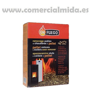 VISTAZO RÁPIDO Deshollinador OK FUEGO 1,5Kg para estufas de pellets