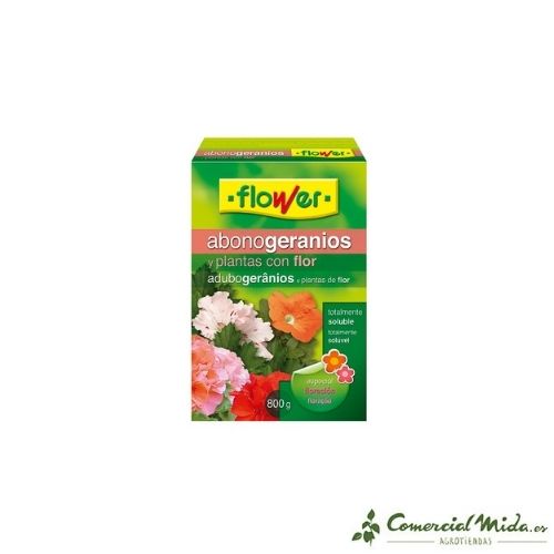 Flower abono en polvo soluble para geranios y plantas con flor 