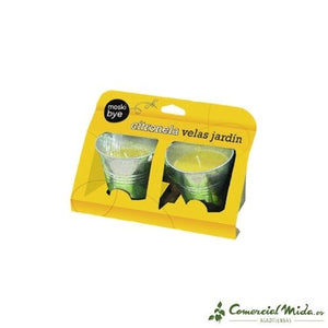 VISTAZO RÁPIDO FLOWER Vela Antimosquitos Moski Bye en Cubo Metálico con Citronela
