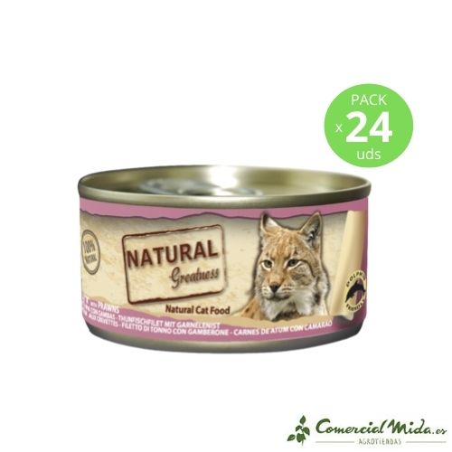 Comida húmeda Classic Atún con Gambas 24x70 gr para gato de Natural Greatness