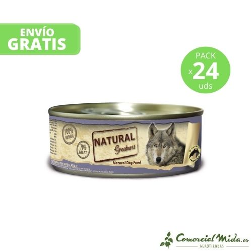 Comida húmeda para perro Natural Greatness Classic con Filete de Pescado de Mar 24x156gr
