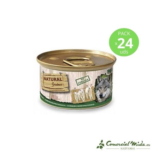 Comida húmeda para perro Natural Greatness Monoproteína Cordero Sensitive 24 x 170 gr
