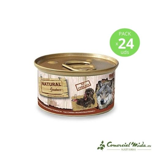 Comida húmeda para perro Natural Greatness Monoproteína Pavo Sensitive 24 x 170 gr
