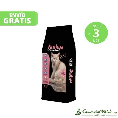 Pienso para gatos Nuthya Premium Cat 9 Kg (3 x 3 Kg)