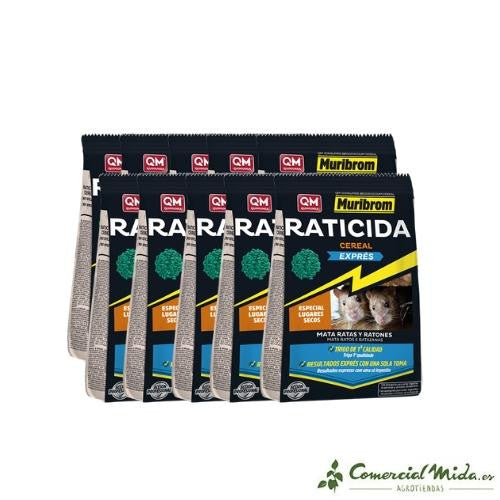 Raticida Muribrom Cereal Exprés pack de 10 unidades