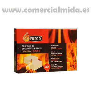 VISTAZO RÁPIDO Caja de 32 pastillas de encendido OK FUEGO para chimeneas, estufas, barbacoas...