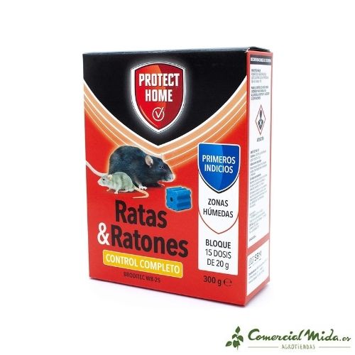 Raticida Bloque Rodicum BD de Protect Home 300 gr