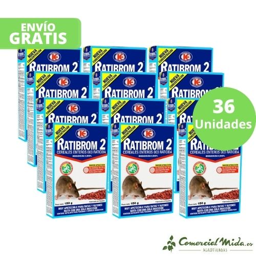 Cebo Cereal Ratibrom 2 150 gr pack de 36 unidades