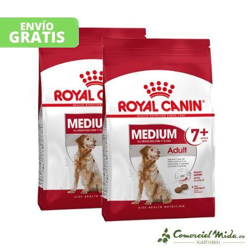 ROYAL CANIN MEDIUM ADULT 7+ pack de 2 unidades
