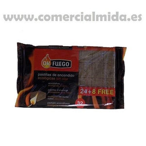 VISTAZO RÁPIDO Caja de 32 pastillas de encendido ecológicas OK FUEGO para chimeneas, estufas, barbacoas...